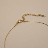 Gold Meander Necklace, Stainless Steel Chain, Greek Key Bead Pendant