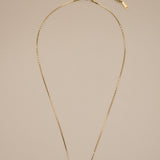 Gold Meander Necklace, Stainless Steel Chain, Greek Key Bead Pendant
