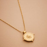 Gold Sun Compass Necklace