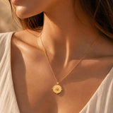 Gold Sun Compass Necklace