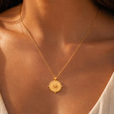 Gold Sun Compass Necklace