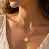 Gold Sun Compass Necklace