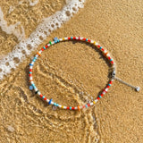 Colorful Beaded Necklace With Shell, Coral And Howlite