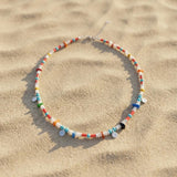 Colorful Beaded Necklace With Shell, Coral And Howlite