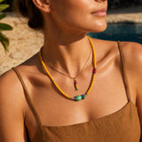 Gold Multicolor Fish Necklace