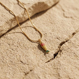 Gold Multicolor Fish Necklace
