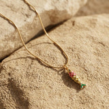 Gold Multicolor Fish Necklace