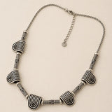 Silver Ancient Greek Necklace, Geometric Statement Necklace, Classical Ethnic Jewelry, Sculptural Silver Collar