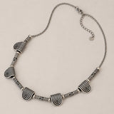 Silver Ancient Greek Necklace, Geometric Statement Necklace, Classical Ethnic Jewelry, Sculptural Silver Collar