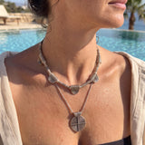 Silver Ancient Greek Necklace, Geometric Statement Necklace, Classical Ethnic Jewelry, Sculptural Silver Collar