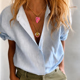 Gold Beaded Sacred Heart Pendant Necklace