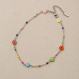 Millefiori Flower Bead Anklet – Silver or Gold
