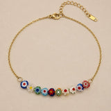 Millefiori Flower Bead Anklet – Silver or Gold