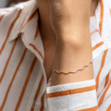 Two Tone Wavy Snake Chain Bracelet