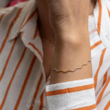 Two Tone Wavy Snake Chain Bracelet