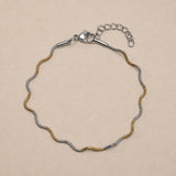 Two Tone Wavy Snake Chain Bracelet