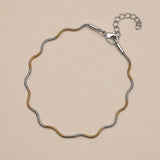 Two Tone Wavy Snake Chain Bracelet