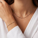 Two Tone Wavy Snake Chain Bracelet