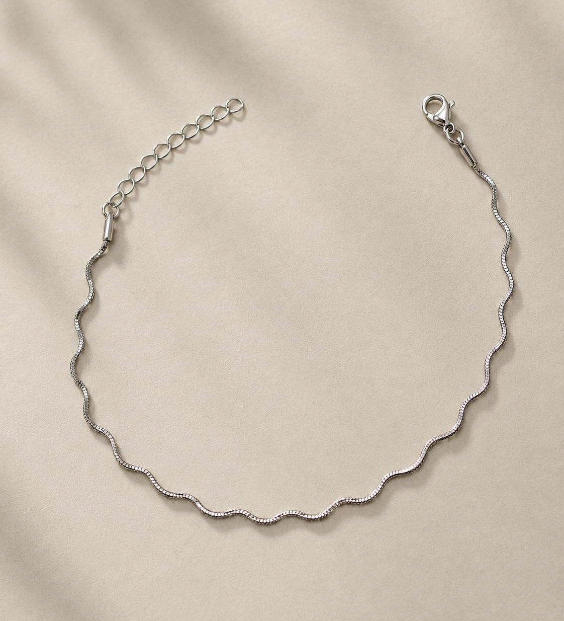 Wavy Snake Chain Anklet – Silver or Gold