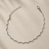 Wavy Snake Chain Anklet – Silver or Gold
