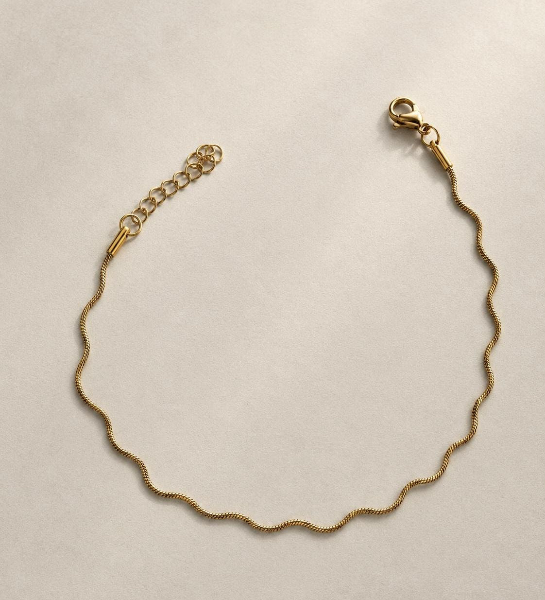 Wavy Snake Chain Anklet – Silver or Gold