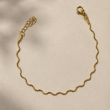Wavy Snake Chain Anklet – Silver or Gold