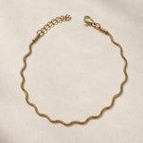 Wavy Snake Chain Anklet – Silver or Gold