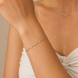Two Tone Wavy Snake Chain Bracelet