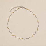 Two Tone Wavy Snake Chain Necklace