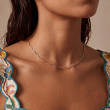 Two Tone Wavy Snake Chain Necklace