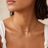 Two Tone Wavy Snake Chain Necklace