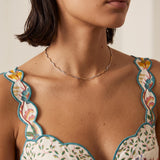 Two Tone Wavy Snake Chain Necklace