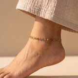 Gold Multicolor Evil Eye Anklet