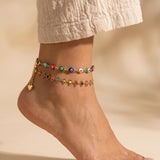 Gold Multicolor Evil Eye Anklet