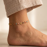 Gold Multicolor Evil Eye Anklet