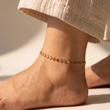 Gold Multicolor Evil Eye Anklet