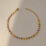 Gold Multicolor Evil Eye Anklet