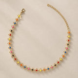 Gold Multicolor Evil Eye Anklet
