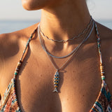 Colorful Fish Pendant Necklace with Ball Chain