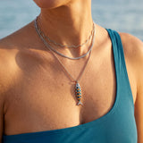 Colorful Fish Pendant Necklace with Ball Chain