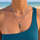 Colorful Fish Pendant Necklace with Ball Chain