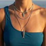 Colorful Fish Pendant Necklace with Ball Chain