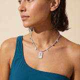 Miyuki Bead Necklace with Spiritual Sun Pendant