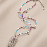 Miyuki Bead Necklace with Spiritual Sun Pendant