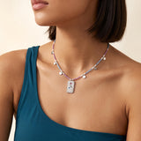 Miyuki Bead Necklace with Spiritual Sun Pendant