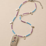 Miyuki Bead Necklace with Spiritual Sun Pendant