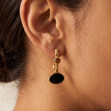 Long Gold Abstract Enamel Earrings