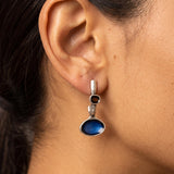 Silver Long Enamel Earrings