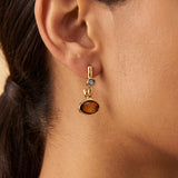 Long Gold Abstract Enamel Earrings