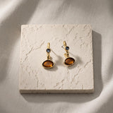 Long Gold Abstract Enamel Earrings